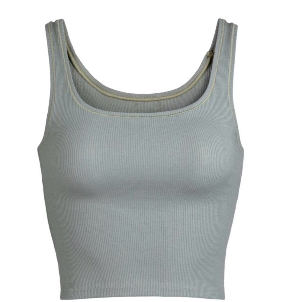 SKIMS Green Ribbed Tank Top
